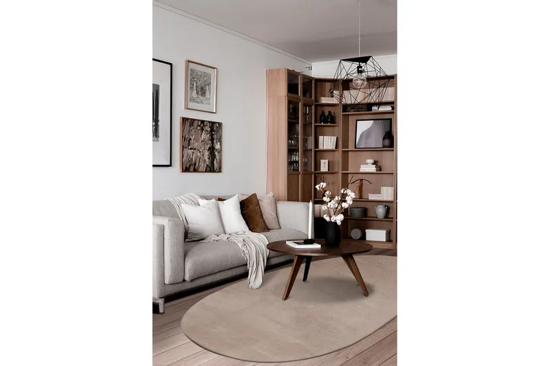 Vaskbart teppe Soft Shape - 200x290 cm, Greige - Tekstiler - Tepper & Matter - Flatvevde tepper