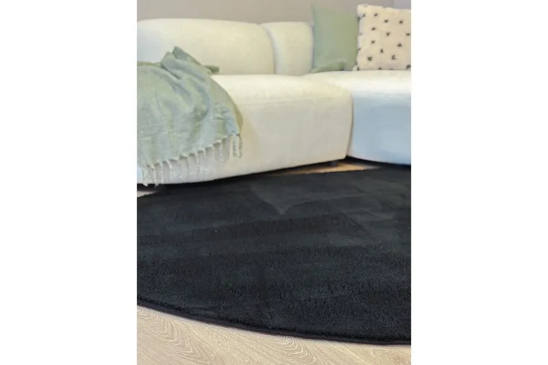 Vaskbart teppe Soft Shape - 200x290 cm, Svart - Tekstiler - Tepper & Matter - Flatvevde tepper