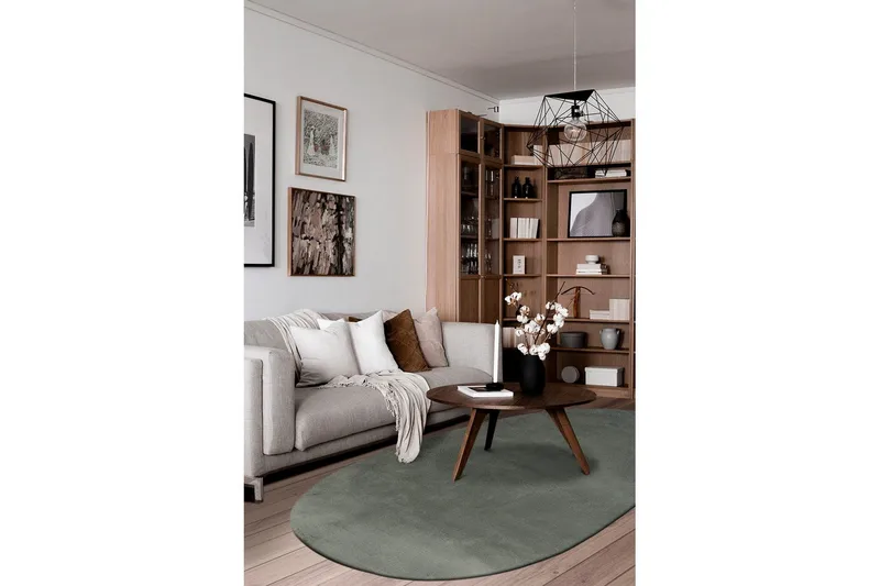 Vaskbart teppe Soft Shape - 240x340 cm, Grønn - Tekstiler - Tepper & Matter - Flatvevde tepper