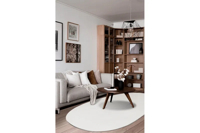 Vaskbart teppe Soft Shape - 240x340 cm, Hvit - Tekstiler - Tepper & Matter - Flatvevde tepper