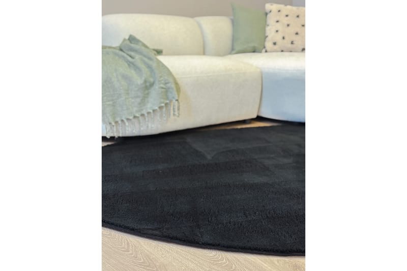 Vaskbart teppe Soft Shape - 240x340 cm, Svart - Tekstiler - Tepper & Matter - Flatvevde tepper