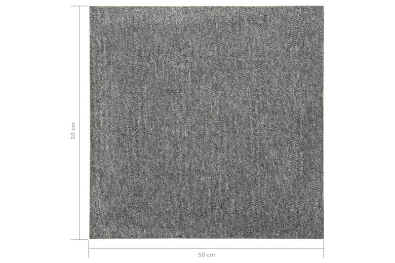 Teppefliser gulv 20 stk 5 m² 50x50 cm grå - Tekstiler - Tepper & Matter - Vegg til vegg tepper