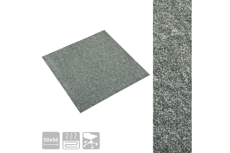 Teppefliser gulv 20 stk 5 m² 50x50 cm grønn - Tekstiler - Tepper & Matter - Vegg til vegg tepper