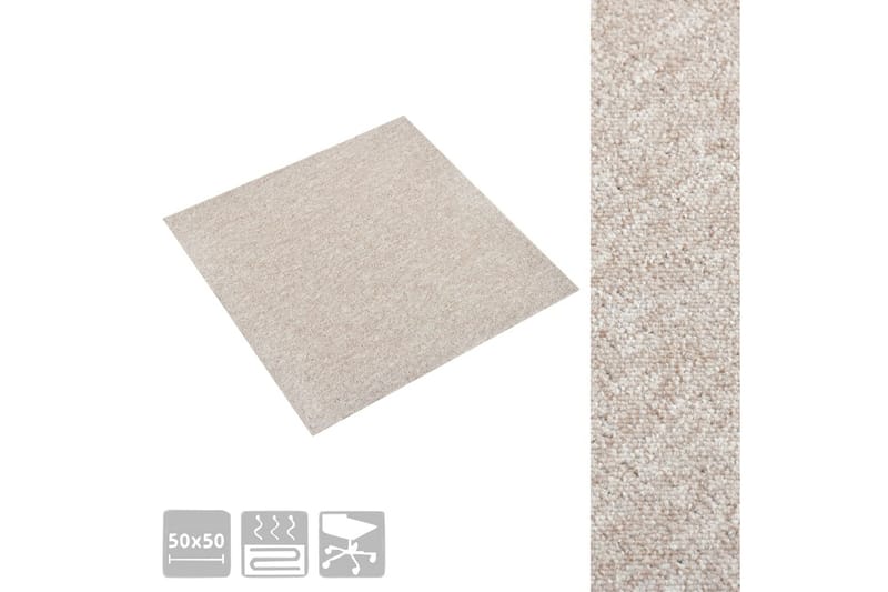 Teppefliser gulv 20 stk 5 m² 50x50 cm lysebeige - Tekstiler - Tepper & Matter - Vegg til vegg tepper