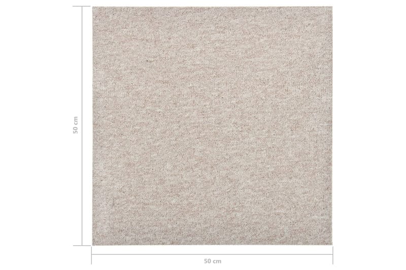 Teppefliser gulv 20 stk 5 m² 50x50 cm lysebeige - Tekstiler - Tepper & Matter - Vegg til vegg tepper