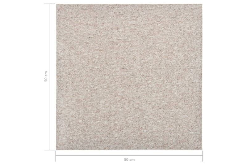 Teppefliser gulv 20 stk 5 m² 50x50 cm lysebeige - Vegg til vegg tepper