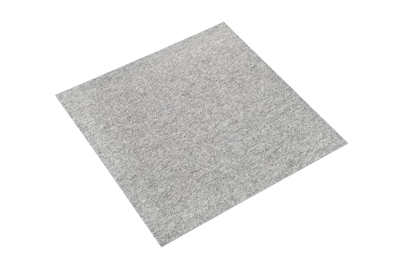 Teppefliser gulv 20 stk 5 m² 50x50 cm lysegrå - Vegg til vegg tepper