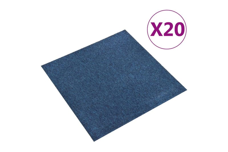Teppefliser gulv 20 stk 5 m² 50x50 cm mørkeblå - Tekstiler - Tepper & Matter - Vegg til vegg tepper