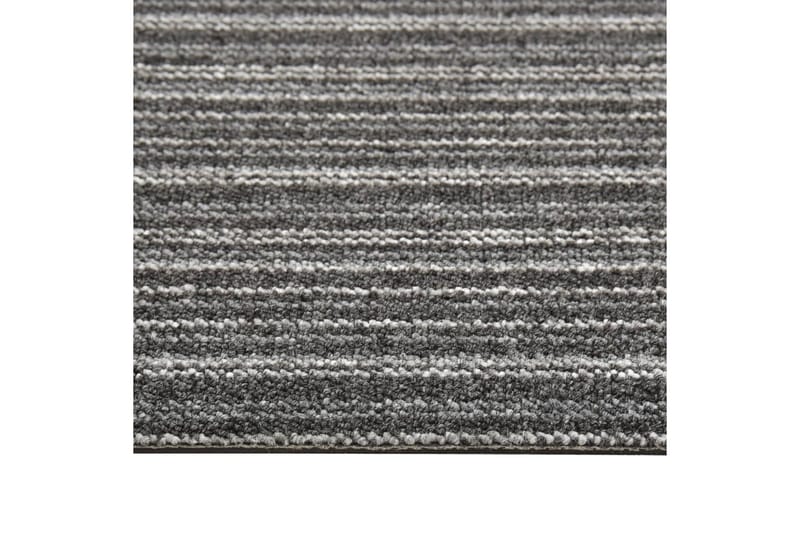 Teppefliser gulv 20 stk 5 m² 50x50 cm stripet antrasitt - Tekstiler - Tepper & Matter - Vegg til vegg tepper