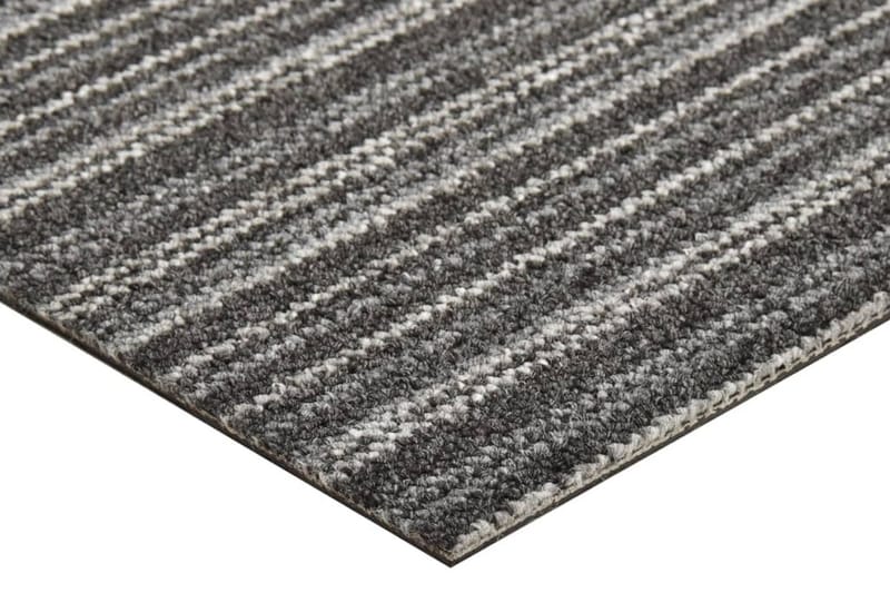 Teppefliser gulv 20 stk 5 m² 50x50 cm stripet antrasitt - Tekstiler - Tepper & Matter - Vegg til vegg tepper
