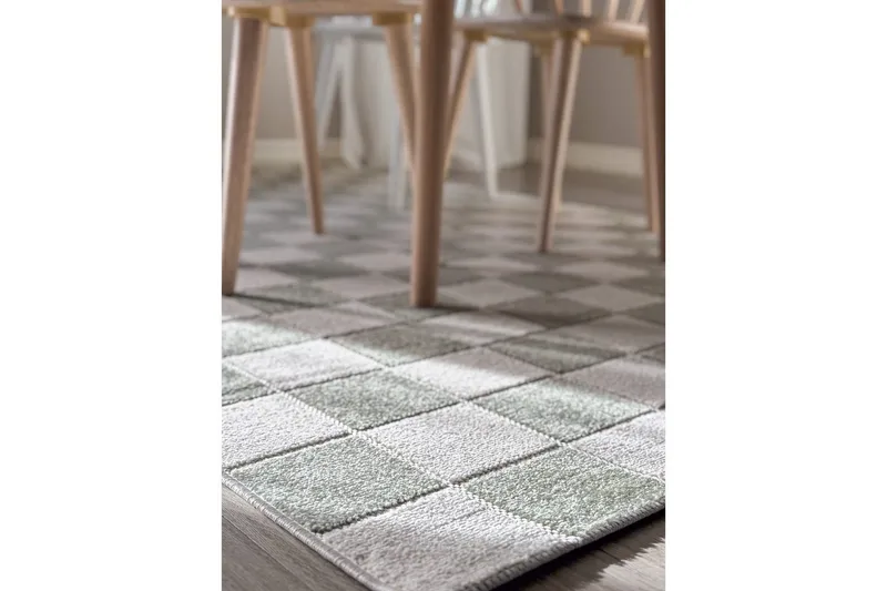 Wiltonteppe Hawaii Chess 200x200 cm, Grønn - 200x200 cm, Grønn - Tekstiler - Tepper & Matter - Store tepper