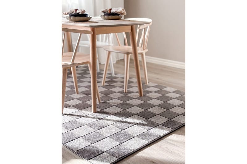 Wiltonteppe Hawaii Chess 200x200 cm, Grafitt - 200x200 cm, Grafitt - Tekstiler - Tepper & Matter - Store tepper