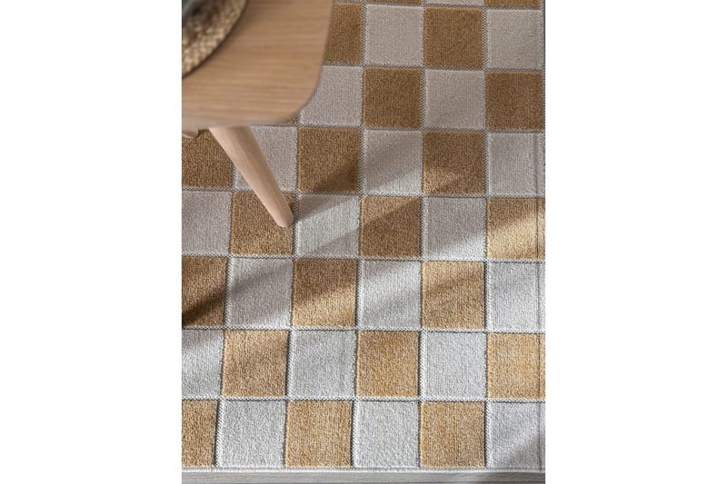 Wiltonteppe Hawaii Chess 200x200 cm, Gul - 200x200 cm, Gul - Tekstiler - Tepper & Matter - Utendørstepper