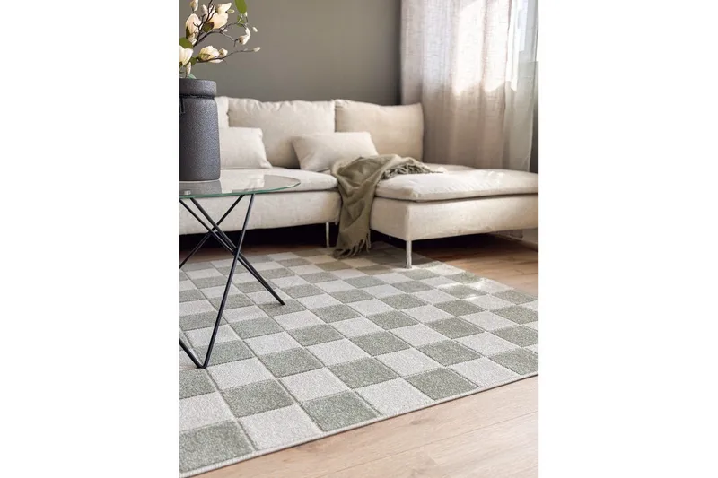 Wiltonteppe Hawaii Chess 200x290 cm, Grønn - 200x290 cm, Grønn - Tekstiler - Tepper & Matter - Store tepper