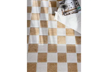 Wiltonteppe Hawaii Chess 240x240 cm, Gul - 240x240 cm, Gul - Tekstiler - Tepper & Matter - Utendørstepper
