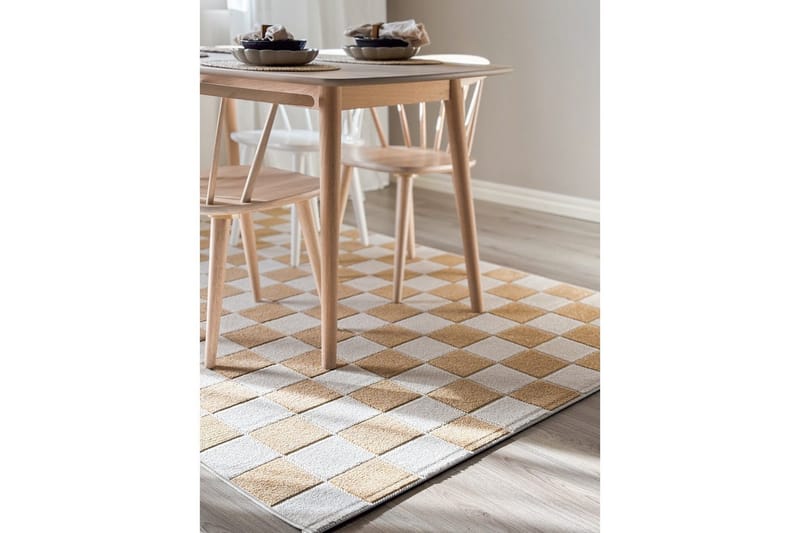 Wiltonteppe Hawaii Chess 240x340 cm, Gul - 240x340 cm, Gul - Tekstiler - Tepper & Matter - Utendørstepper
