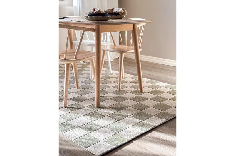 Wiltonteppe Hawaii Chess 280x280 cm, Grønn - 280x280 cm, Grønn - Tekstiler - Tepper & Matter - Store tepper