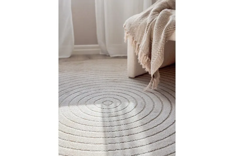 Wiltonteppe Hawaii Circle 200x200 cm, Lin, Linne - 200x200 cm, Lin, Linne - Tekstiler - Tepper & Matter - Utendørstepper