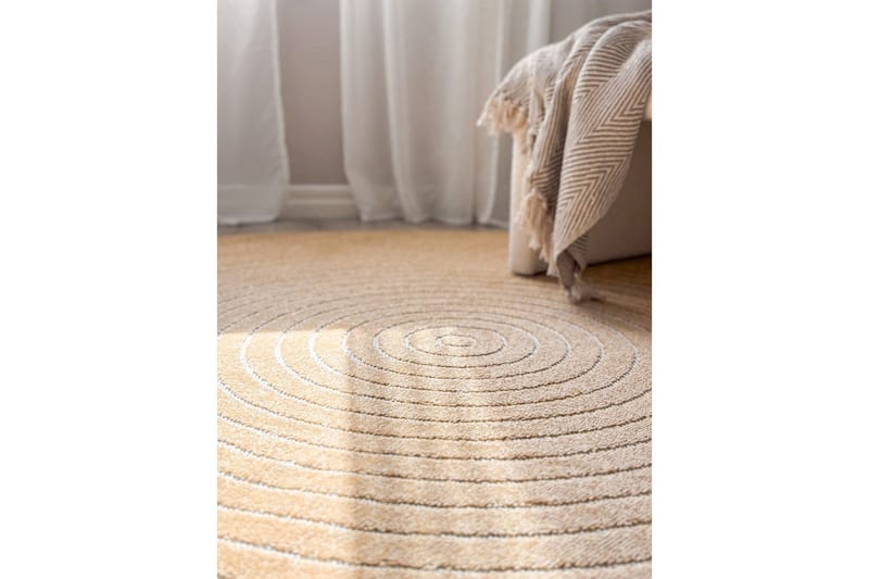 Wiltonteppe Hawaii Circle 240x240 cm, Gul - 240x240 cm, Gul - Tekstiler - Tepper & Matter - Utendørstepper