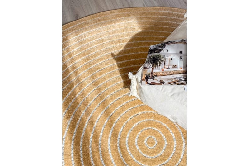 Wiltonteppe Hawaii Circle 280x280 cm, Gul - 280x280 cm, Gul - Tekstiler - Tepper & Matter - Utendørstepper