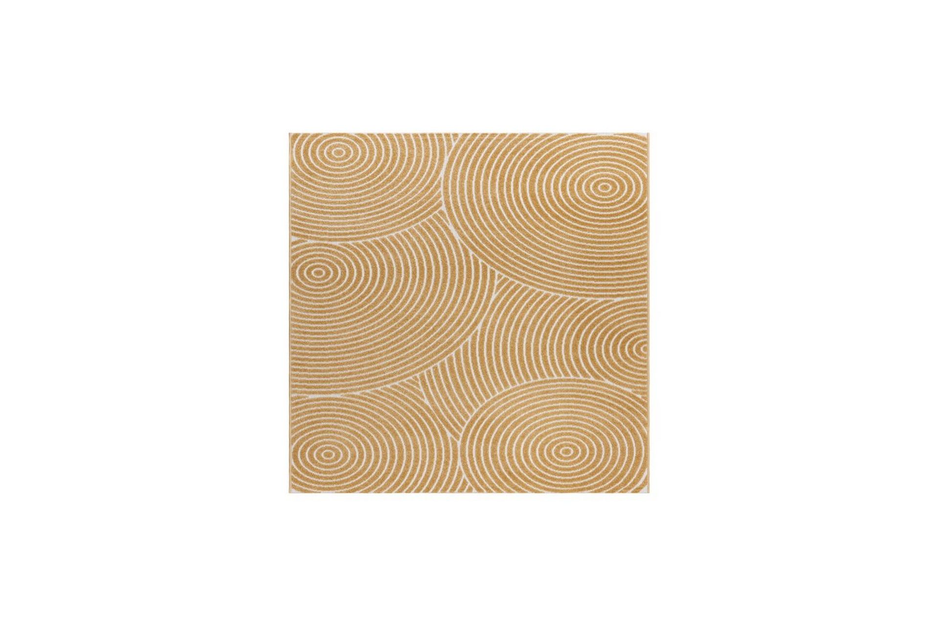 Wiltonteppe Hawaii Trend 200x200 cm, Gul - 200x200 cm, Gul