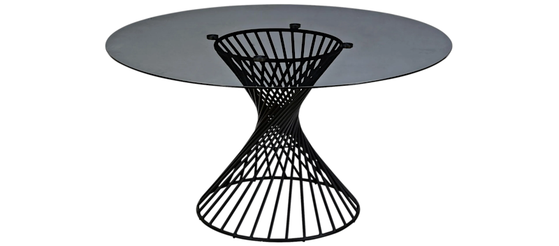 Iggy Spisebord 140 cm Rund Glass, Grå