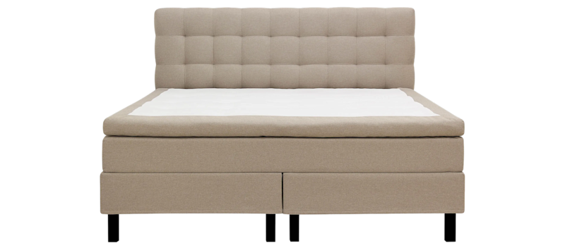 Hilton Komplett Sengpakke 180x200 cm Kontinentalseng med rutet sengegavl, Beige