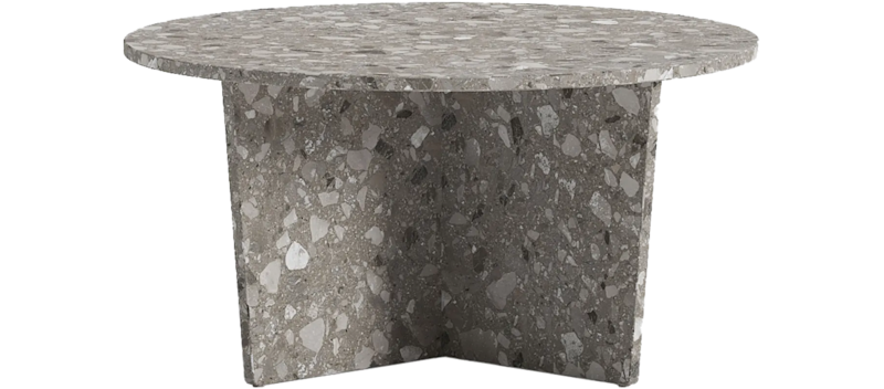 Wedge Sofabord 80 cm Rund, Grå