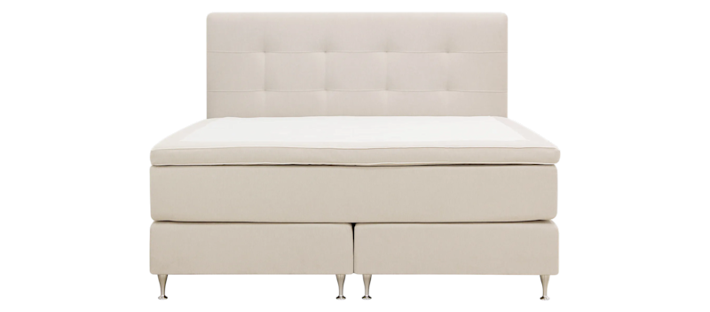 Hilton Premium Komplett Sengpakke 180x200 cm Kontinentalseng med Sengegavl, Beige Stoff