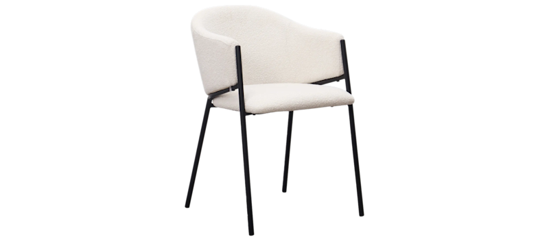 Filip Spisestol, Hvit Bouclé