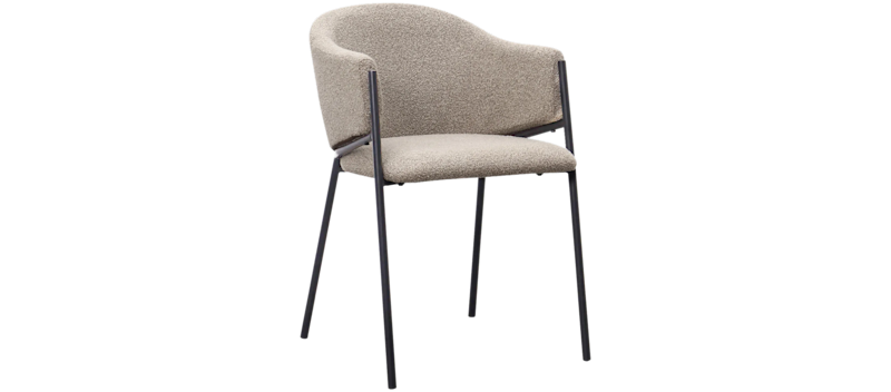 Filip Spisestol, Taupe Bouclé
