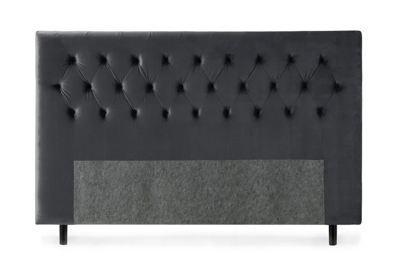 Royal Velvet Sengegavl 210 cm, Svart Fløyel